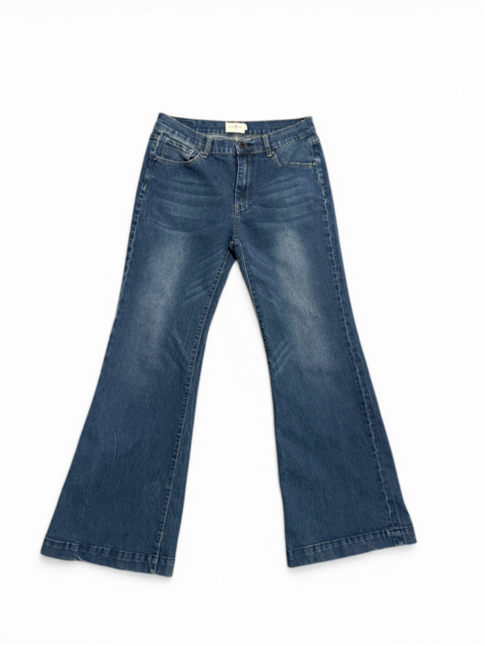Umgee Denim Women's Flare Wide Leg Dark Wash Stretch Trouser Jeans Sz 7